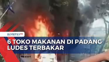 Api Hanguskan 6 Petak Toko Makanan di Padang, 10 Unit Mobil Damkar Diterjunkan