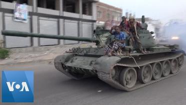 Yemeni Separatist Forces Patrol Street in Disputed Capital, Aden