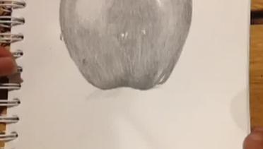 cara mudah menggambar Apel part 2