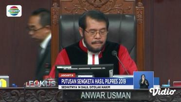 Majelis Hakim Tolak Seluruh Dalil Pemohon dalam Putusan Sengketa Pilpres 2019 - Fokus 