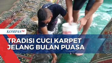 Jelang Ramadan, Warga Semarang Gotong Royong Cuci Karpet di Umbul Senjoyo