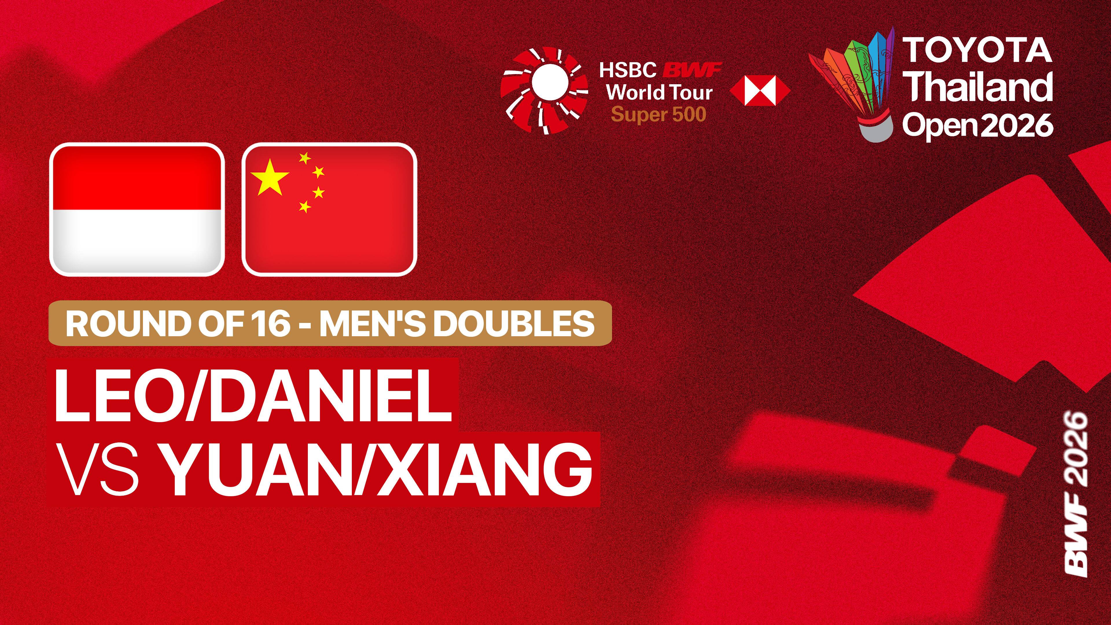Leo Rolly Carnando/Daniel Marthin (INA) vs Hu Ke Yuan/Lin Xiang Yi (CHN) - Men's Doubles Round of 16 | TOYOTA Thailand Open 2026
