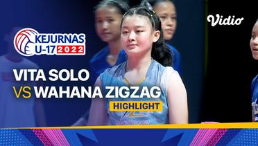 Highlights Semifinal - Putri: Vita Solo vs Wahana Zigzag | Kejurnas Bola Voli Antarklub U-17 2022