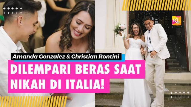 Amanda Gonzalez dan Christian Rontini Menikah Lagi Secara Sipil di Italia