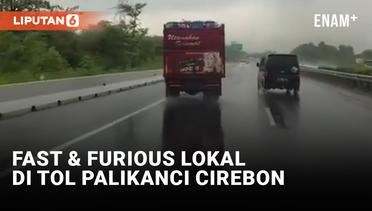 Liar! Minibus Halangi Jalur Truk Bak Fast & Furious di Tol Palimanan Kanci
