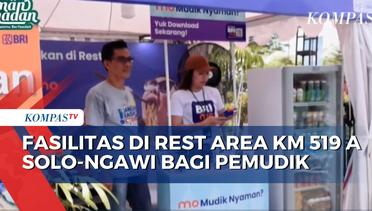 Pemudik Memanfaatkan Fasilitas Booth Brimo di Rest Area Solo-Ngawi KM 519 A