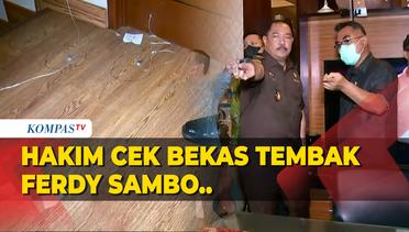 Hakim Wahyu Periksa Bekas Tembakan Skenario Ferdy Sambo di Dinding Rumah Duren Tiga