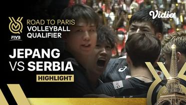 Jepang vs Serbia - Match Highlights | Men's FIVB Road to Paris Volleyball Qualifier