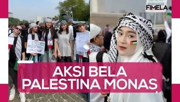 Aaliyah Massaid hingga Zaskia Adya Mecca Kompak Bersorban saat Ikut Aksi Bela Palestina di Monas