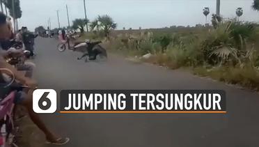 Apes, Niatnya Jumping Motor Unjuk Kebolehan Akhirnya Tersungkur