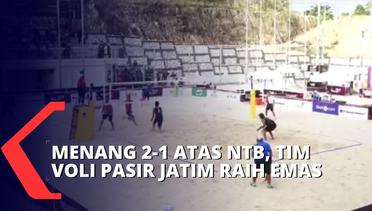 PON XX Papua: Menang 2-1 Atas NTB, Tim Voli Pasir Putra Jatim Raih Medali Emas