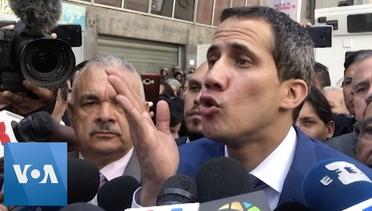 Venezuela’s Guaido Speaks to Press After Being Barred From National Assembly