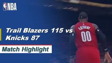 NBA I Match Highlight : Portland Trail Blazers 115 vs New York Knicks 87