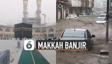 Viral Kota Makkah Dilanda Banjir dan Hujan Es