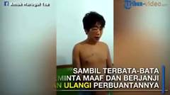 Hina dan ancam TNI, preman bertato mewek minta maaf setelah wajahnya bonyok diciduk petugas