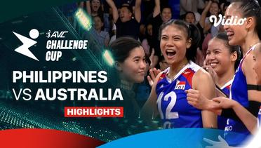 Philippines vs Australia - Highlights | AVC Challenge Cup for Women 2024