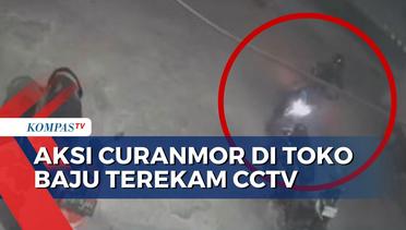 Terekam CCTV, Sepeda Motor Karyawan Toko Baju Raib Digondol Maling