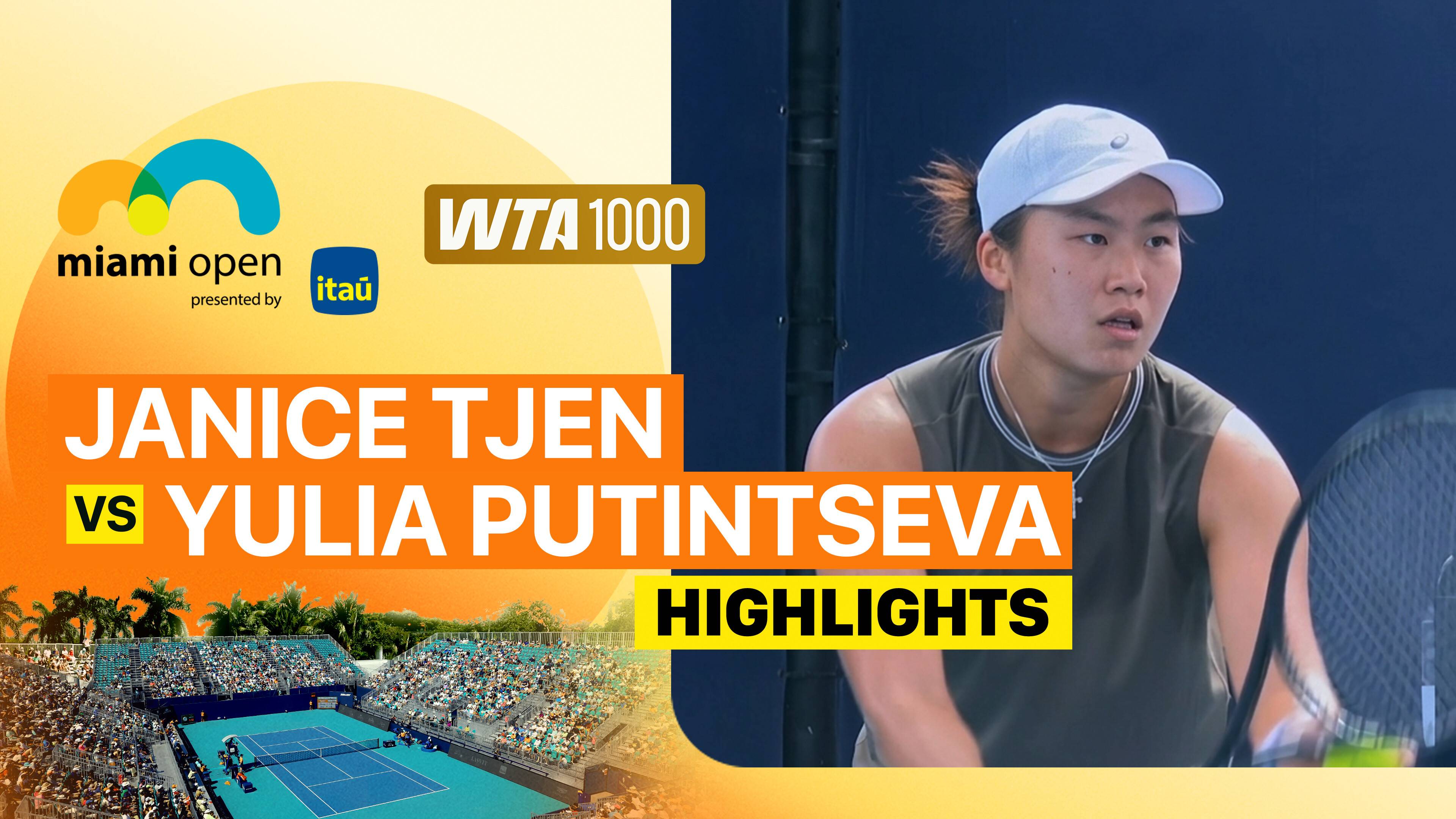 Janice Tjen vs Yulia Putintseva - Women's Singles Round of 128 | WTA 1000: Miami Open presented by Itau 2026