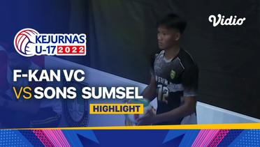 Highlights | Putra: F Kan - VC vs Sons Sumsel | Kejurnas Bola Voli Antarklub U-17 2022
