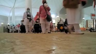 Saat Badai Pasir Ganggu Kedatangan Pesawat Jemaah Haji