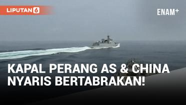 Heboh! Kapal Perang China Dituding Potong Jalur Kapal Perusak AS di Selat Taiwan