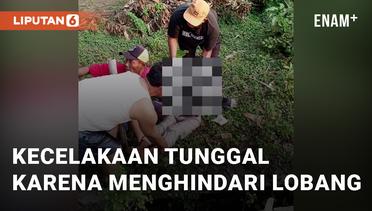 Viral Kecelakaan Tunggal Karena Menghindari Lobang di Jalan Pantura Indramayu