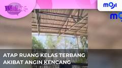 Atap ruang kelas salah satu SMK di Makassar terbang terbawa angin | Moji