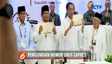 Kompak Angkat Nomor Urut, Jokowi-Ma'ruf 1, Prabowo-Sandiaga 2 - Liputan6 Breaking News