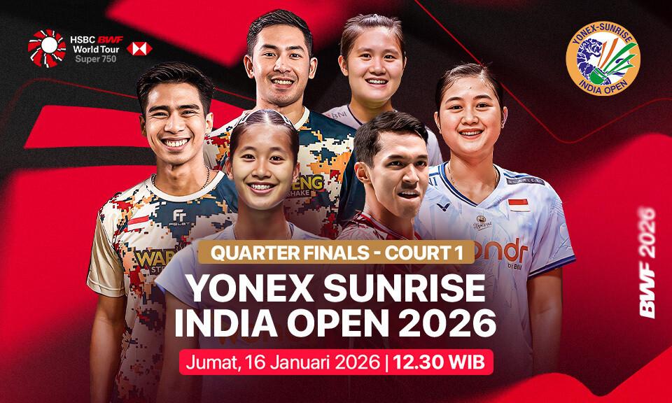 YONEX-SUNRISE India Open 2026 - Quarterfinals (Court 1)