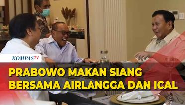 Momen Prabowo Makan Siang Bersama Airlangga dan Aburizal Bakrie