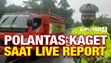 Viral, Polantas Kaget Puluhan Tabung Gas Jatuh Saat Live Report
