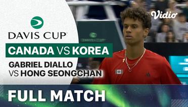 Canada (Gabriel Diallo) vs Korea (Hong Seongchan) - Full Match | Qualifiers Davis Cup 2024