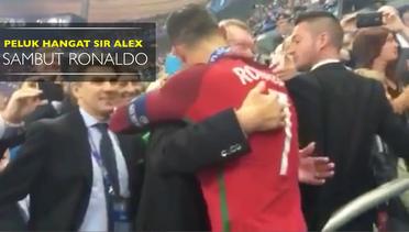 Peluk Hangat Sir Alex Sambut Ronaldo usai Portugal Juara Piala Eropa 2016