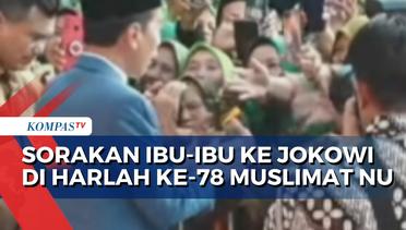 Momen Ibu-Ibu Jawab Pertanyaan Presiden Jokowi dengan Semangat di Harlah Ke-78 Muslimat NU