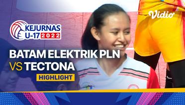 Highlights | 16 Besar - Putri: Batam Elektrik PLN vs Tectona | Kejurnas Bola Voli Antarklub U-17 2022