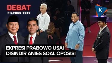 Ekspresi "Nyinyir" Prabowo ke Anies Saat Disindir Tak Tahan Jadi Oposisi