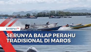 Rayakan HUT ke-78 RI, Warga Kabupaten Maros Gelar Balapan Perahu Tradisional