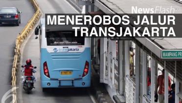 NEWS FLASH: Ini Sanksi Penerobos Jalur Transjakarta