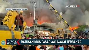 Ratusan Lapak dan Kios di Pasar Awunawai Terbakar, Api Masih Belum Berhasil Dipadamkan!