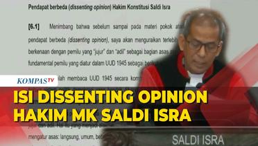 [FULL] Dissenting Opinion Hakim MK Saldi Isra soal Putusan Sengketa Pilpres, Singgung Bansos