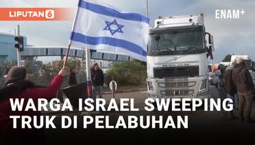Demonstran Israel Sweeping Truk yang Diduga Bawa Bantuan untuk Gaza