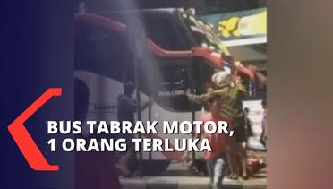 Bus Tabrak Sepeda Motor di Madiun Jawa Timur, 1 Orang Terluka