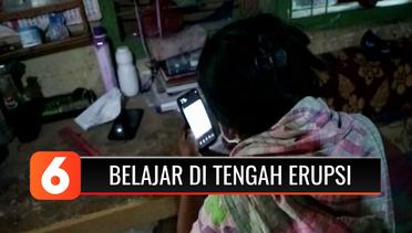Siswa Kesulitan Belajar Online di Tengah Erupsi Gunung Sinabung