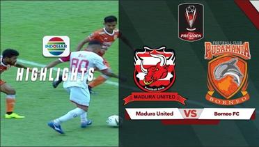 Tendangan Voli Keras dan Terarah Alfath-Madura Masih Melebar dari Gawang Borneo FC - Piala Presiden