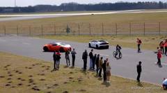 Bugatti Veyron w_ Mansory Exhaust vs. Lamborghini Gallardo LP560-4 Bicolore!