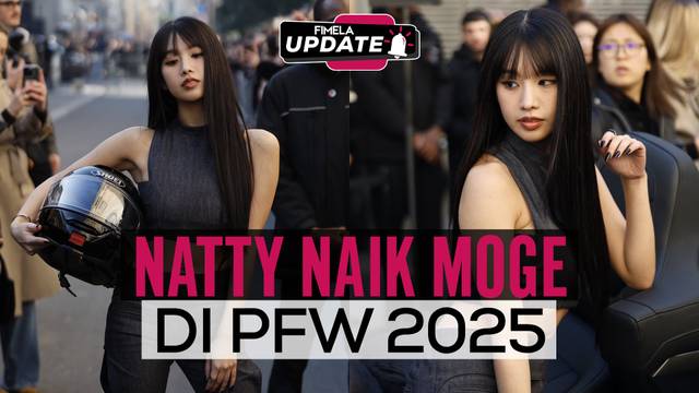 Naik Moge, Natty KISS OF LIFE Pamer Gaya Edgy di Paris Fashion Week 2025