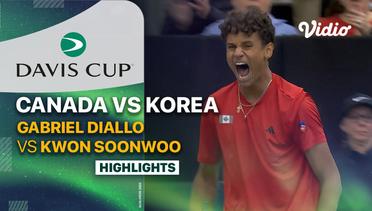 Canada vs Korea: Gabriel Diallo vs Kwon Soonwoo - Highlights | Qualifiers Davis Cup 2024
