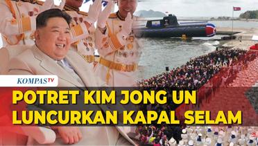 Potret Kim Jong Un Luncurkan Kapal Selam Tempur Nuklir Taktis