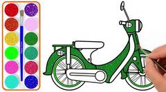 Cara Menggambar dan Mewarnai Sepeda Motor _ Glitter Motorcycle Coloring Pages For Kids ( 360 X 360 )