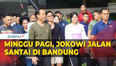 Jokowi Bersama Keluarga Jalan Santai di Lapangan Gasibu Bandung